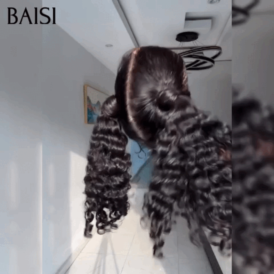 BAISI Perruque Full Lace 100% Cheveux Naturels Full Lace Perruque de luxe haute de gamme plus de 10 ans d' utilisation deep wave 100% Cheveux Humains