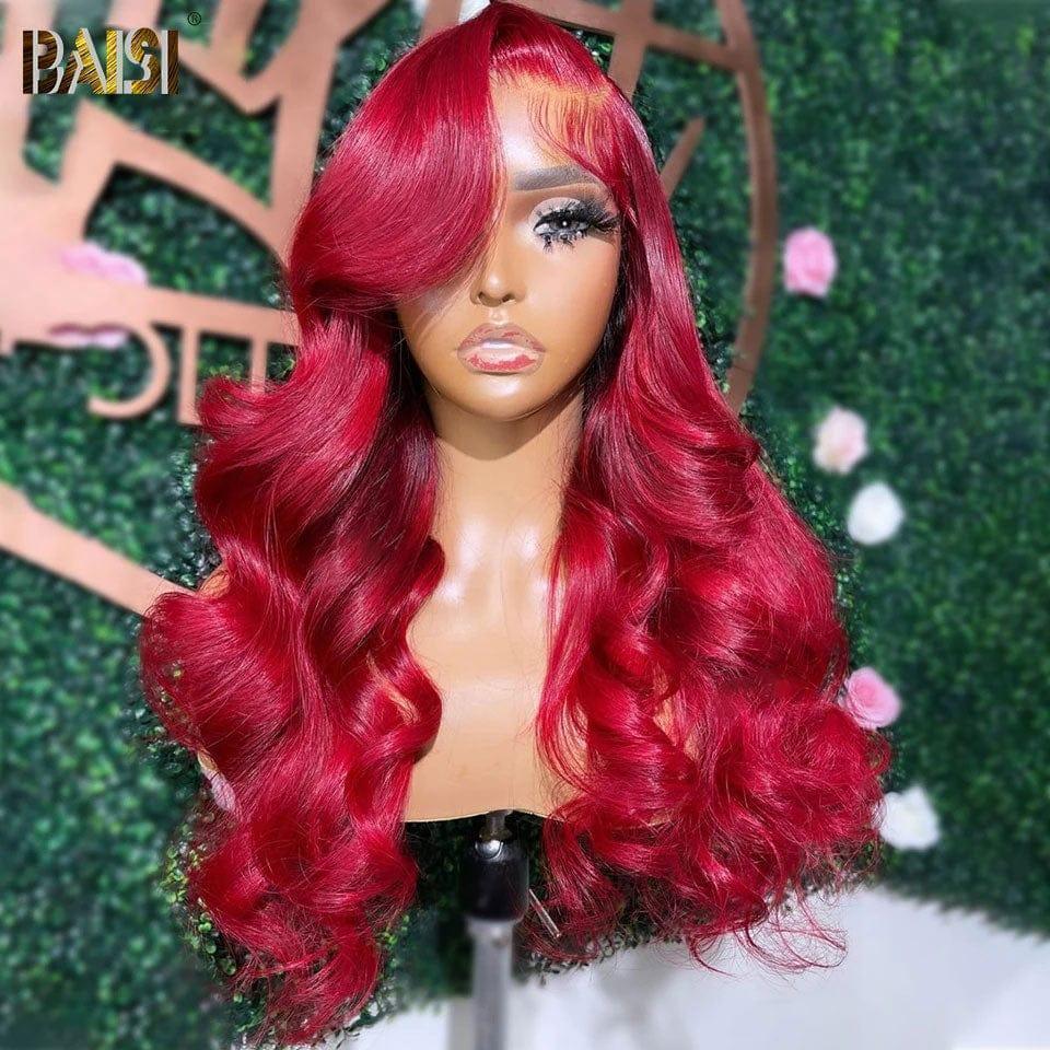 BAISI 13X4 perruque Lisse Mixte Miel 95€ ou Body Wave + Gift en Couleur Rouge ou Bordeaux à moitié prix en 100% cheveux humains MP50