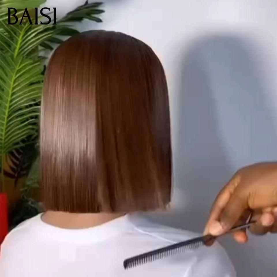 BAISI 3 perruques au choix 199€ 100% vietnam hair ajouter un par un dans le panier prix d'usine fournisseur en France TVA 0€ 48H arrivé 2X6 lace Lisse bob 8 Pouces 9 couleurs différentes (Pas Besoins De Code)