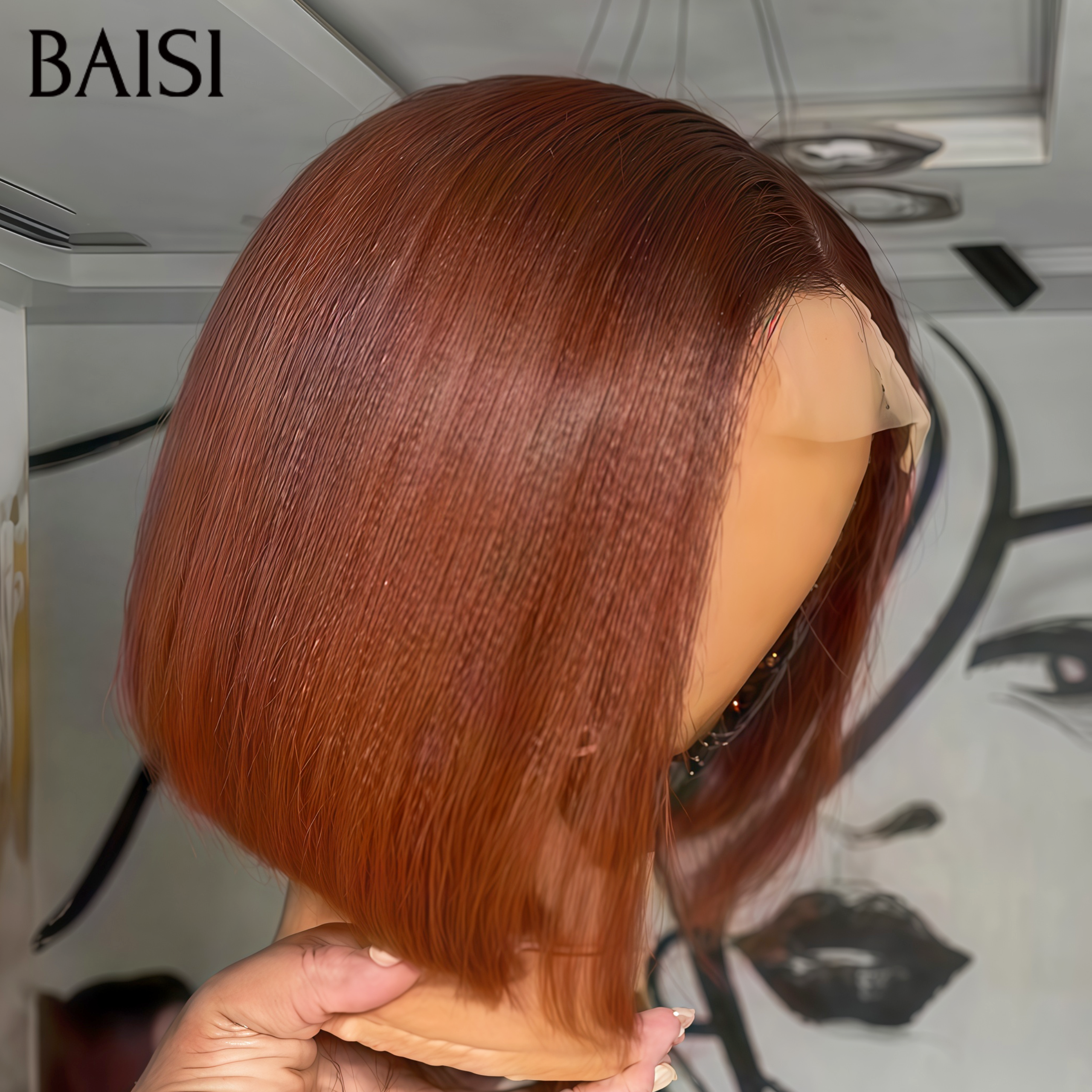 2x6 Lace Perruque Lisse BOB en 3 couleurs Bordeaux et Miel et Marron en 100% vietnam hair