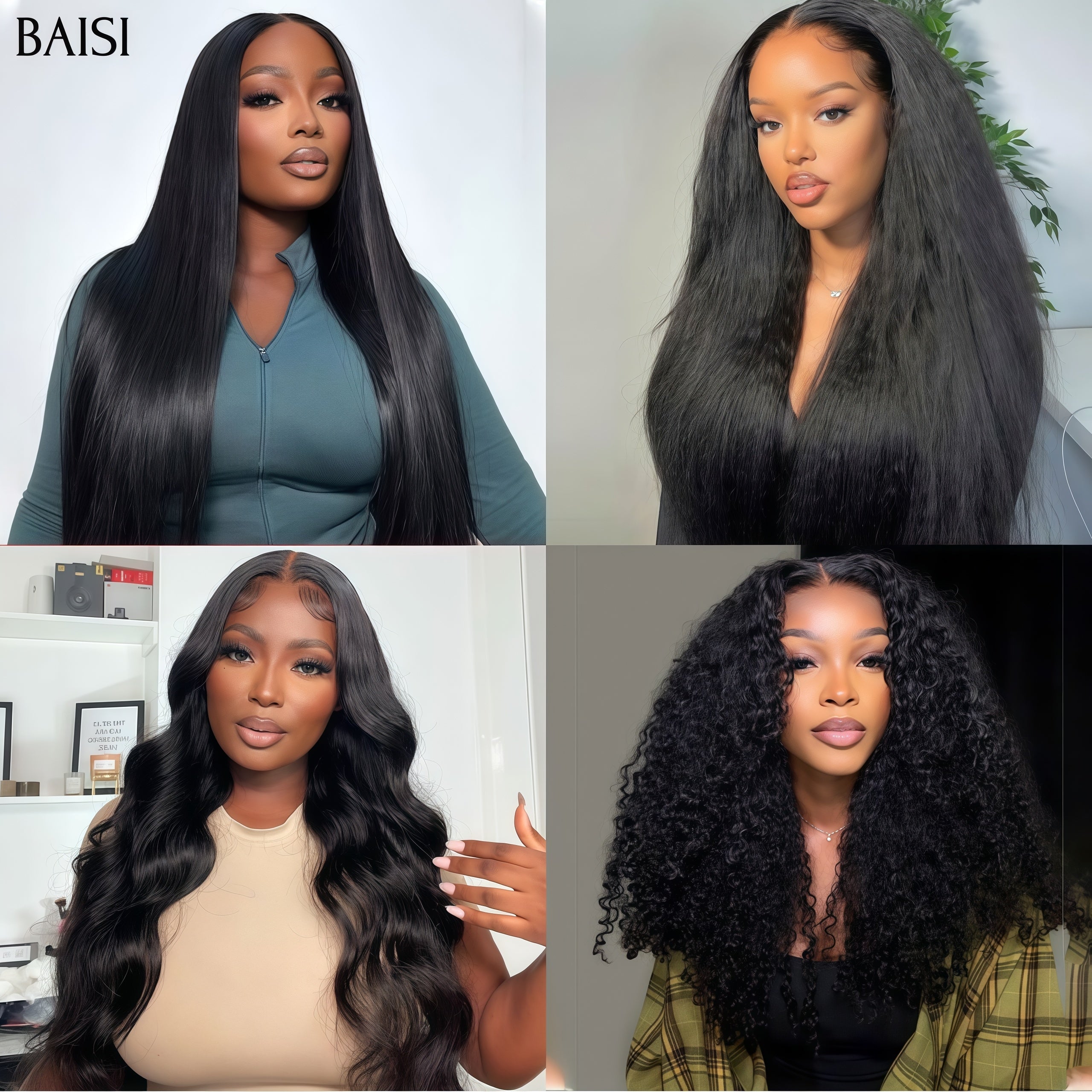 BAISI HAIR FR Perruque 4X4 lace closure Vente En Gros Réduction Supplémentaire Pour Le Prix D'usine 4 Perruques 24 pouces 400€