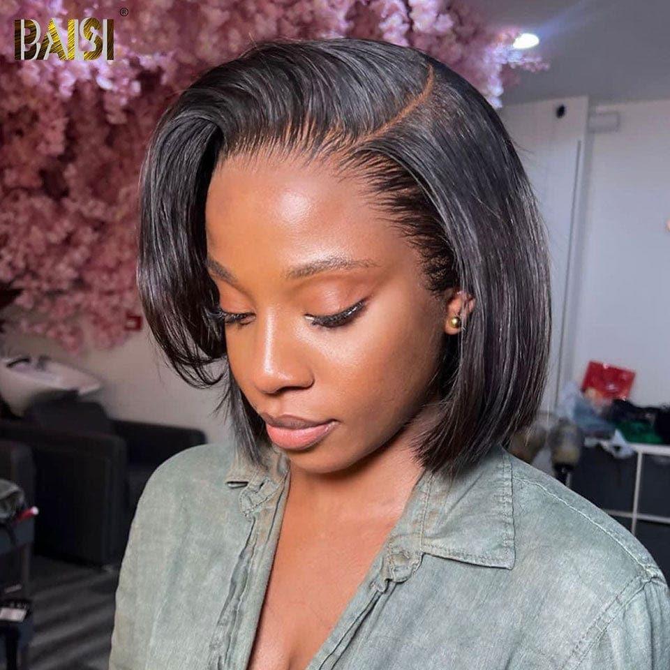 BAISI Achetez 1 + 1 Gratuite = 129€ ou Lot de 4 Avec frontales 8 Pouce lisse en 100% vrais cheveux humains 210 euro