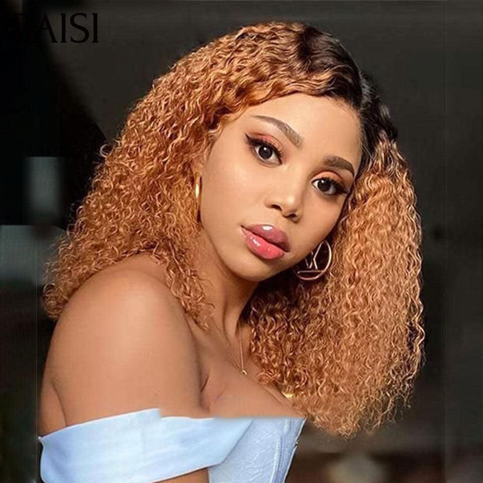 BAISI 3 Perruques pour revendre 249€ 13X4 lace deep wave Marron et T-part lace afro curly miel et 13X4 lace lisse 4#27# en 100% vrais cheveux humains VIP100