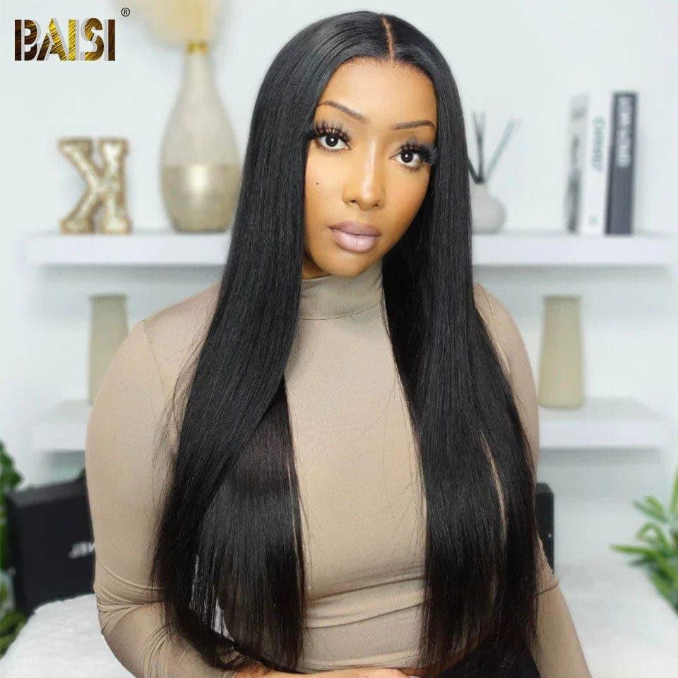 BAISI 2 Perruques 13X4 lace Lisse et deep wave 388€ Sans Colle Facile à Porter en 100% vrais cheveux humains Lace déjà couper Code : FR20