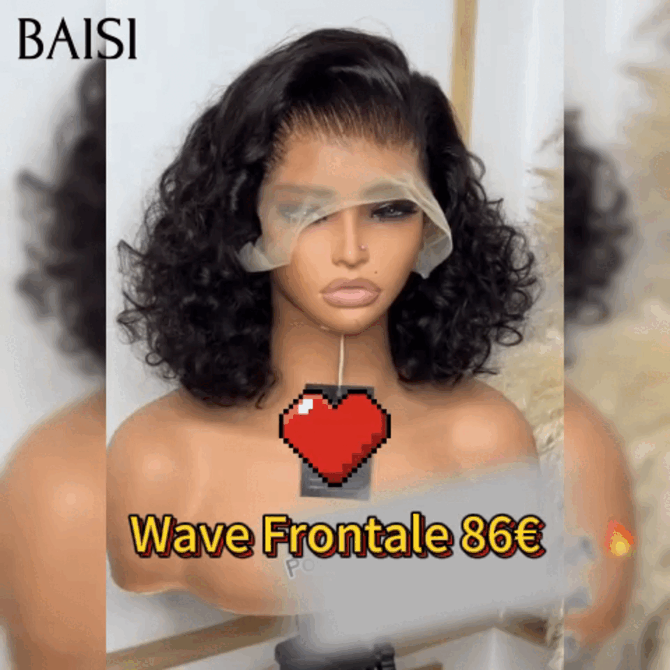 Peluca Frontal de encaje BAISI 13x4 onda profunda marrón claro en cabello humano 100% Real