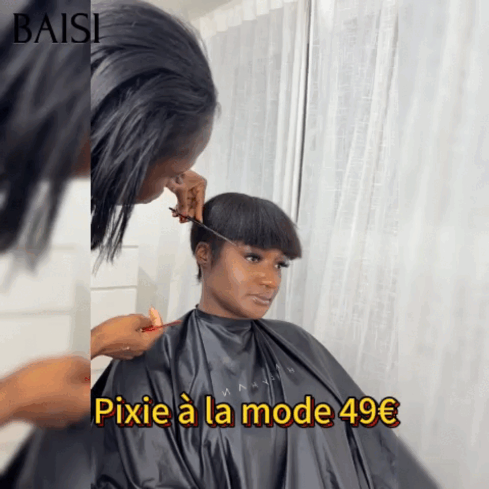 BAISI Perruque Lisse En couleur NATUREL Pixie à la mode 49€ en 100% Cheveux Humains #026 BS65