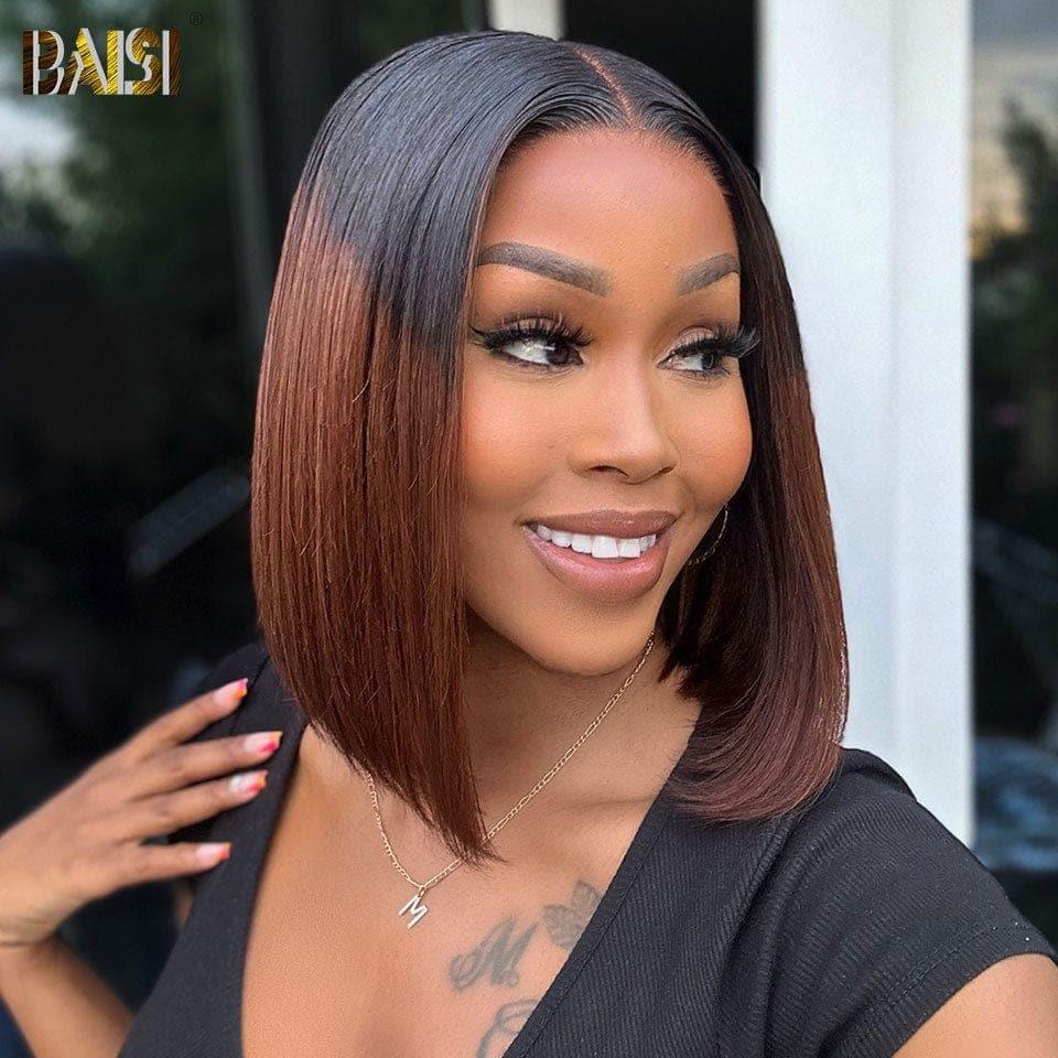 BAISI 2 perucas com fechamento bob € 231 Sem cola Fácil de usar em cabelo 100% humano real Renda já cortada Código: VIP100