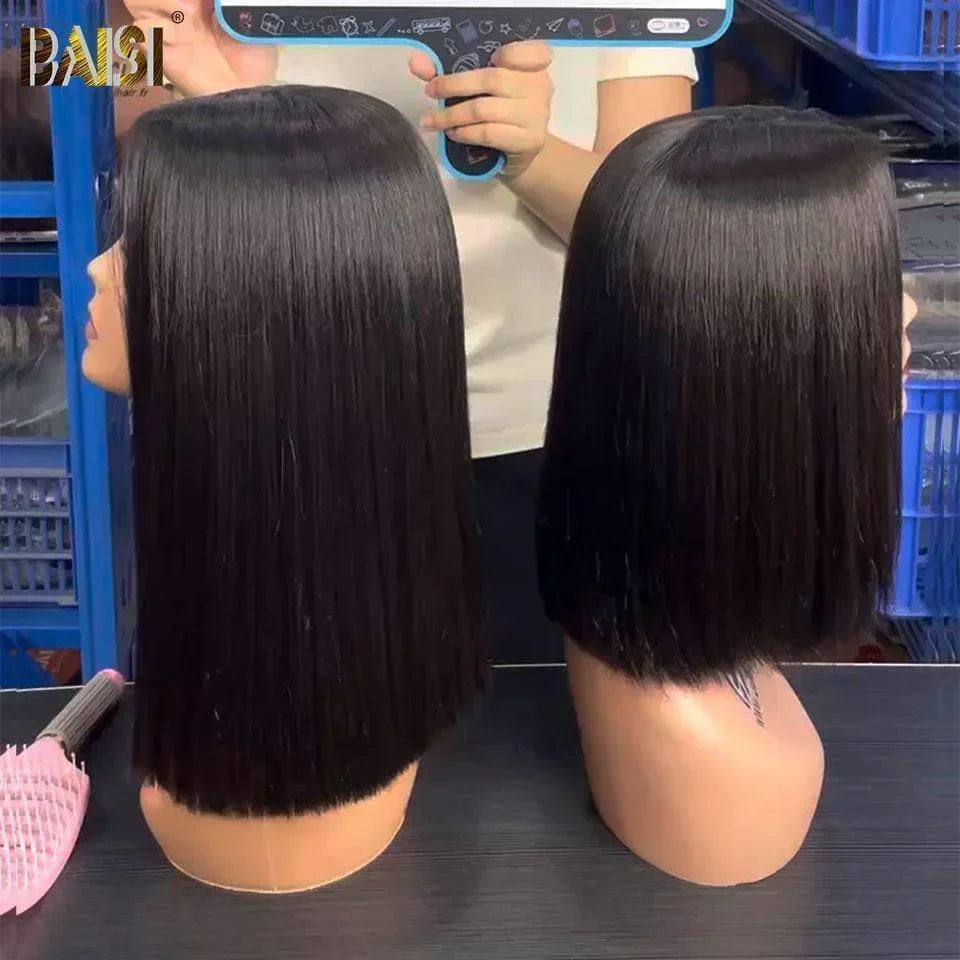 BAISI Perruques de Luxe Viêtnam Hair 2X6 Lace Perruque BOB Noir Lisse 12 pouce 97€ 14 pouce 108€ 300% densité plus de 20 ans d' utilisations