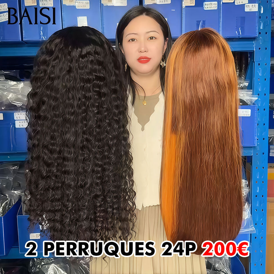 BAISI PROMO 2 Perruques en 3 combinaisons de perruques différentes 100% Comme la photo en 100% Cheveux Humains