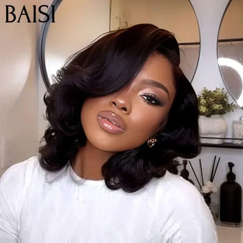 Baisi 13x4 luxo bouncy encaracolado 10 Polegada perucas feitas por duplo desenhado vietnam cabelo 300% densidade mais de 20 anos de uso fr38