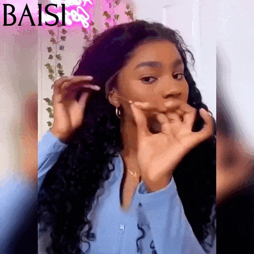 BAISI Upgrade Invisible Strap 360 Frontal Curly bouclée Adjustable cordes invisible et réglable Pré-plucked Pas Besoin de Colle 250% densité en 100% Raw Hair Lace déjà couper