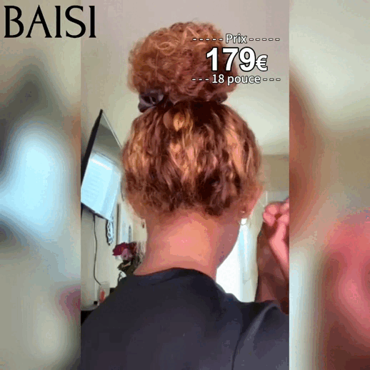 Peluca rizada rizada 360 con correa invisible mejorada de BAISI en color miel piano P4-27 invisible y ajustable Pre-desplumada No necesita pegamento 250% de densidad en 100% cabello crudo Cordón ya cortado