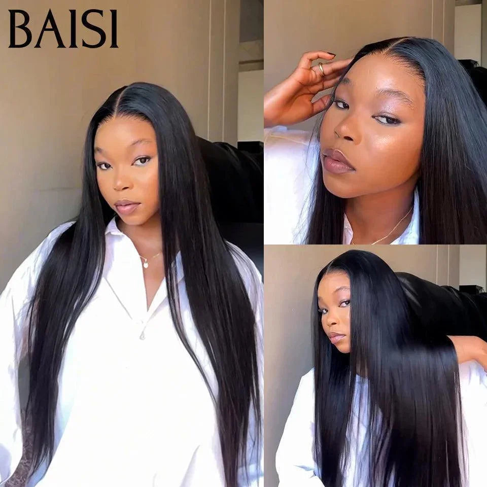 BAISI Achetez 2 perruques minimum au prix d'usine fournisseur en France TVA 0€ 48H arrivé Perruque Naturelle En Lace Frontal Lisse En 100% Cheveux Humains (Pas Besoin de Code)