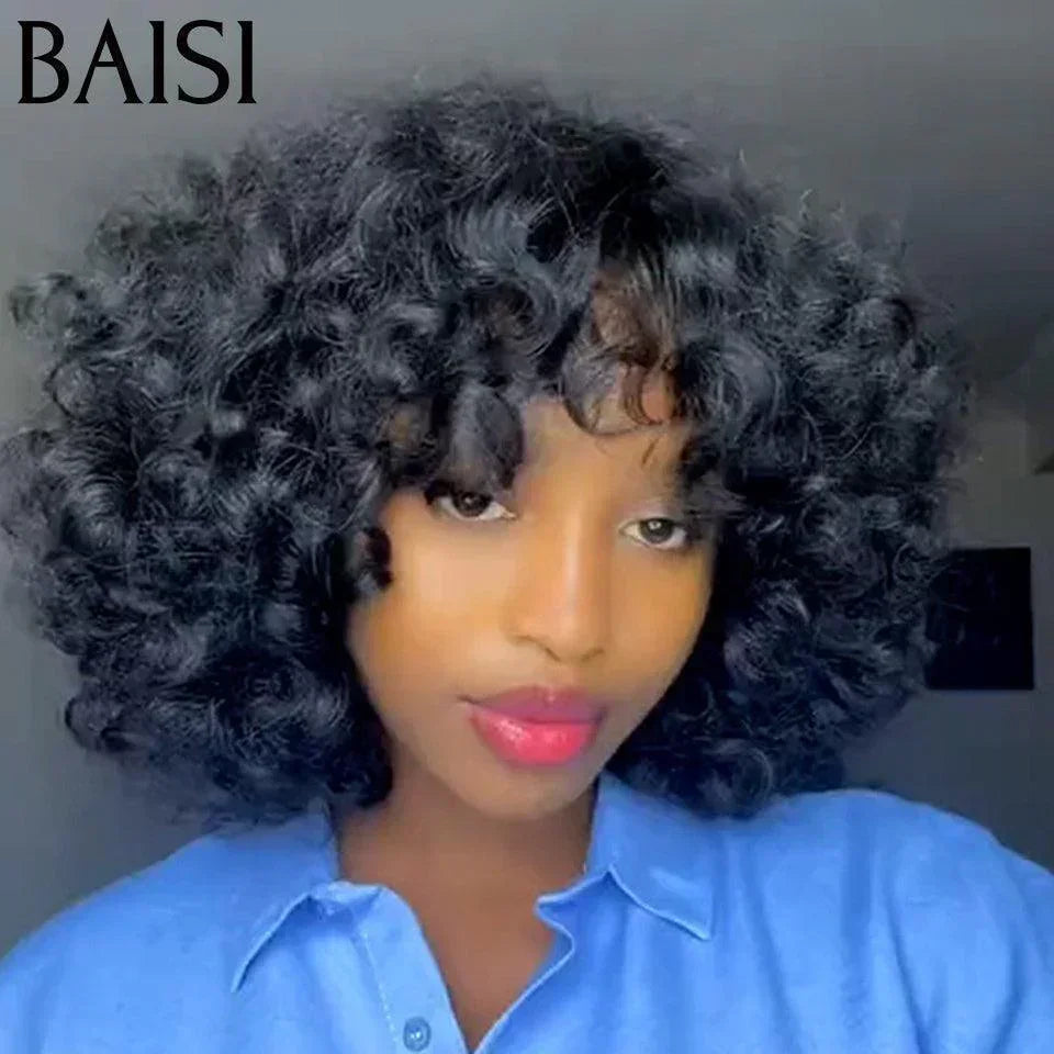 BAISI Achetez 2 perruques minimum au prix d'usine fournisseur en France TVA 0€ 48H arrivé COUPE CHINOISE SANS LACE PERRUQUE BOB Egg Wave AVEC FRANGE (Pas Besoin de Code)