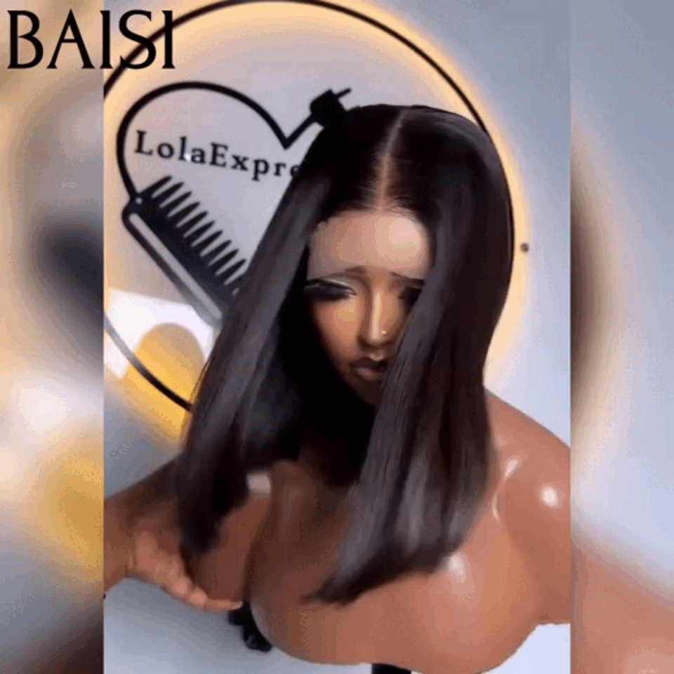BAISI Luxury Wigs Vietnam Hair 2X6 Lace Bob Wig Black Straight 100% Human Hair Vietnam Hair 300% Density FR20