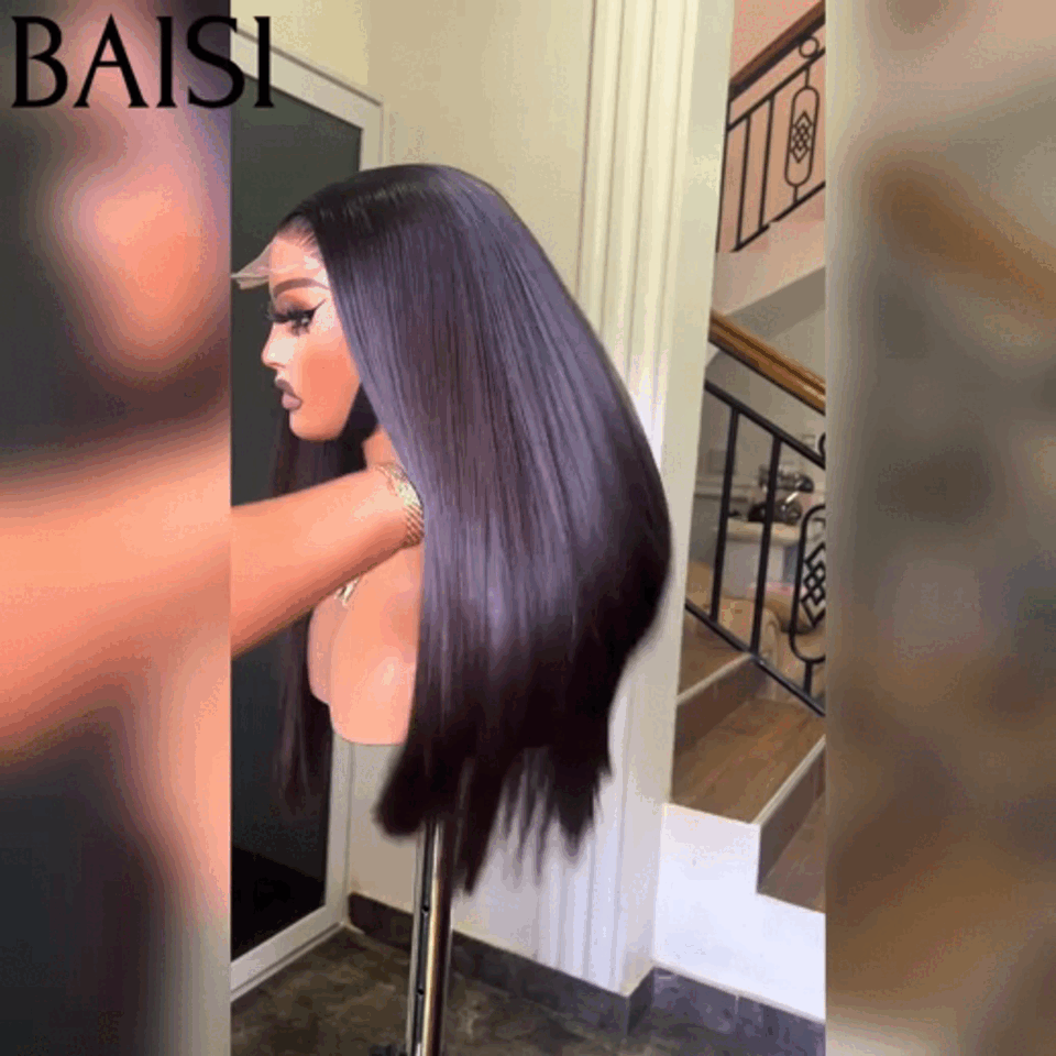 BAISI 4x4 Lace Luxus-Perücken, SDD-Knochen gerade, 100 % Vietnam-Haar, glatt, A1, hergestellt aus doppelt gezogenen Echthaarsträhnen, Volumen 250 % Dichte