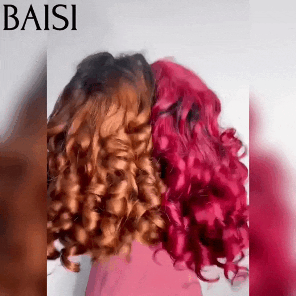 BAISI Perruque 4*4 Pixie Egg Curls Raie sur le côté différentes couleurs disponibles en 100% Cheveux Humains #025