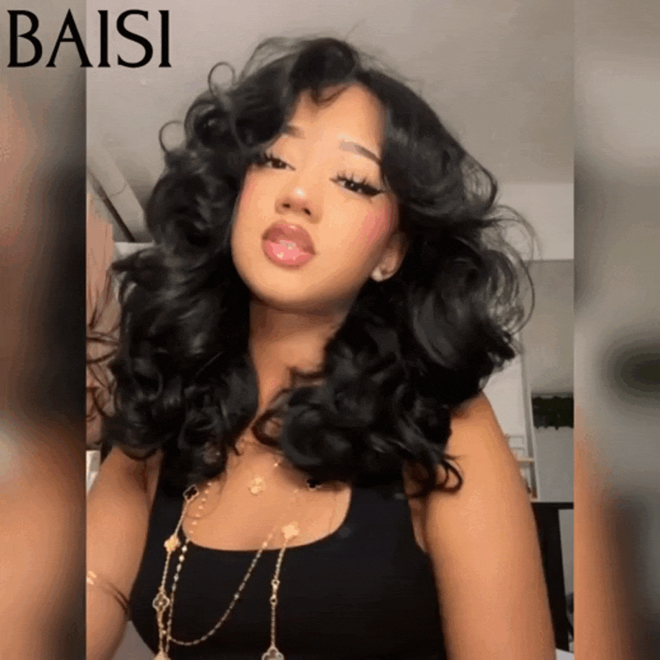 BAISI Offre Flash 13X4 Perruques de Luxe loose Wave 20 pouce en France TVA 0€ en Couleur NOIR 300%densité A1 Fabriquées par les cheveux double drawn mèches vièges volume en 100% Cheveux Humains FR20