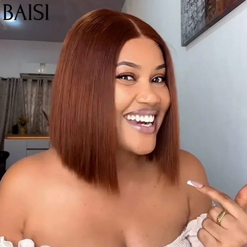 BAISI 2X6 Perruque Bob Lisse En Marron 4# 8 Pouces 89 € de luxe 250% densité en 100% Cheveux Humains vietnam hair