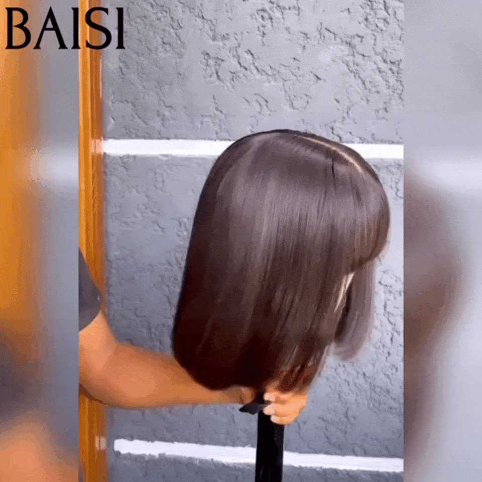 BAISI Offre Flash 15A SDD BONE STRAIGHT 300% densité Bob lisse Avec Frange Perruques de Luxe 100% Vietnam Hair A1 Fabriquées par les cheveux double drawn sans Lace sans colle FR20