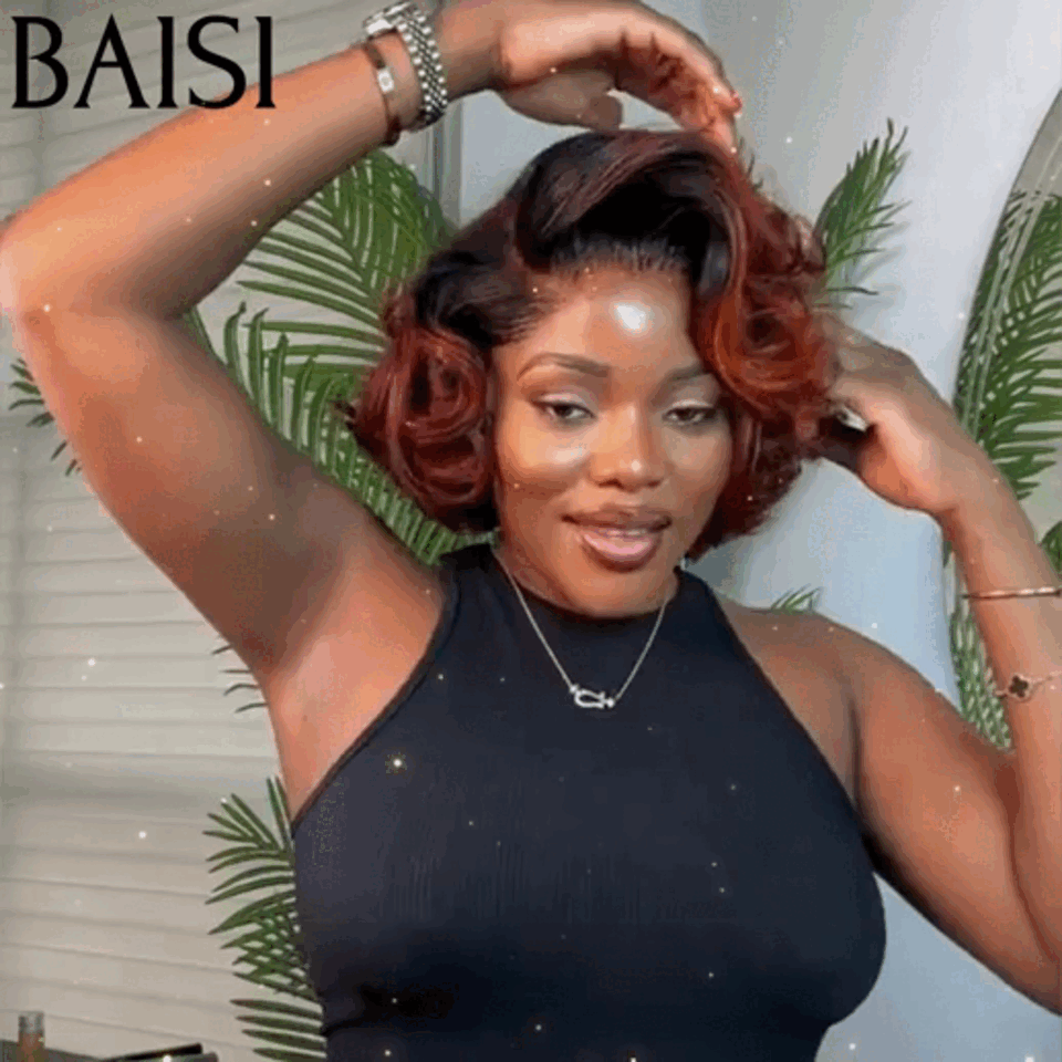 BAISI Perruque Pixie En Couleur 1BT-4#350# 89€ en 100% Cheveux Humains B