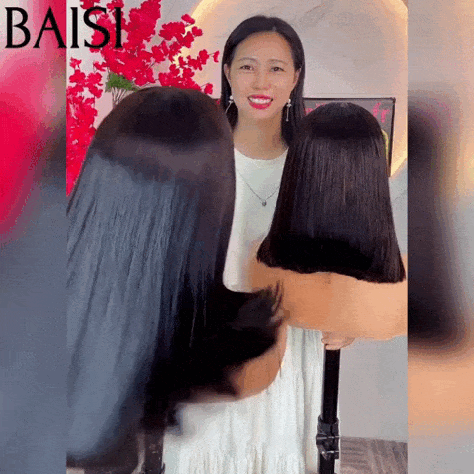 BAISI 13X4 Perruques de Luxe Lisse bob 15A SDD BONE STRAIGHT 250% densite 100% Viêtnam Hair