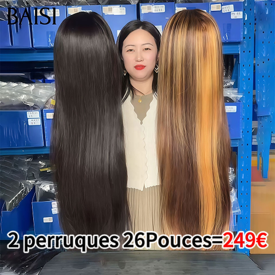 BAISI PROMO 2 Perruques en 3 combinaisons de perruques différentes 100% Comme la photo en 100% Cheveux Humains