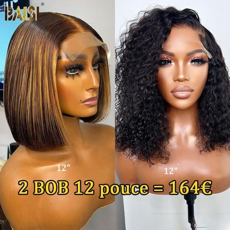 BAISI Lot de 2 perruques PROMOTION en 100% vrais cheveux humains 164€ ET 120€ (pas besoin de code)