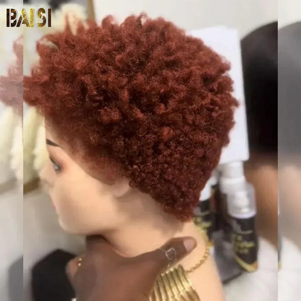 BAISI HAIR FR 2 Perruques Pixie 108€ ou 1 Perruque #905 afro curly 33# En 100% Cheveux Humains