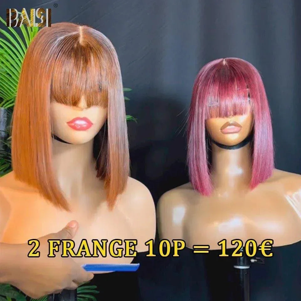 BAISI 2 FRINGE Perücken 10P 120 € in Frankreich aus 100 % echtem Echthaar BS120