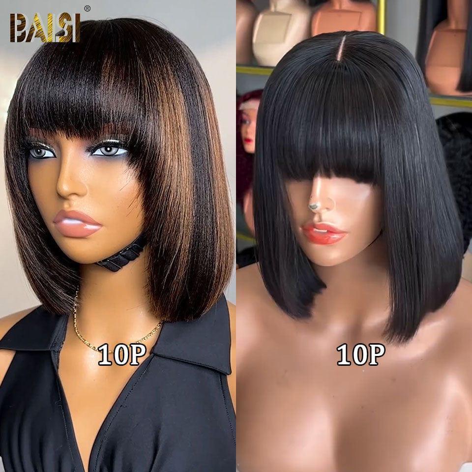 BAISI Lot de 2 perruques bob en 100% vrais cheveux humains 125 euro