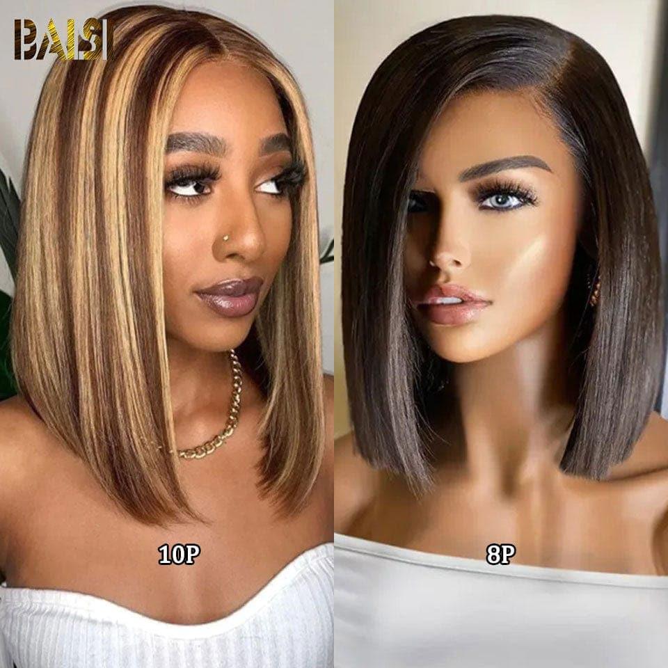 BAISI BLACK FRIDAY 1 lisse Bob 4X4 lace closure 8pouce 72€ ou 2 Perruques bob 190€ Sans Colle Facile à Porter en 100% vrais cheveux humains Lace déjà couper