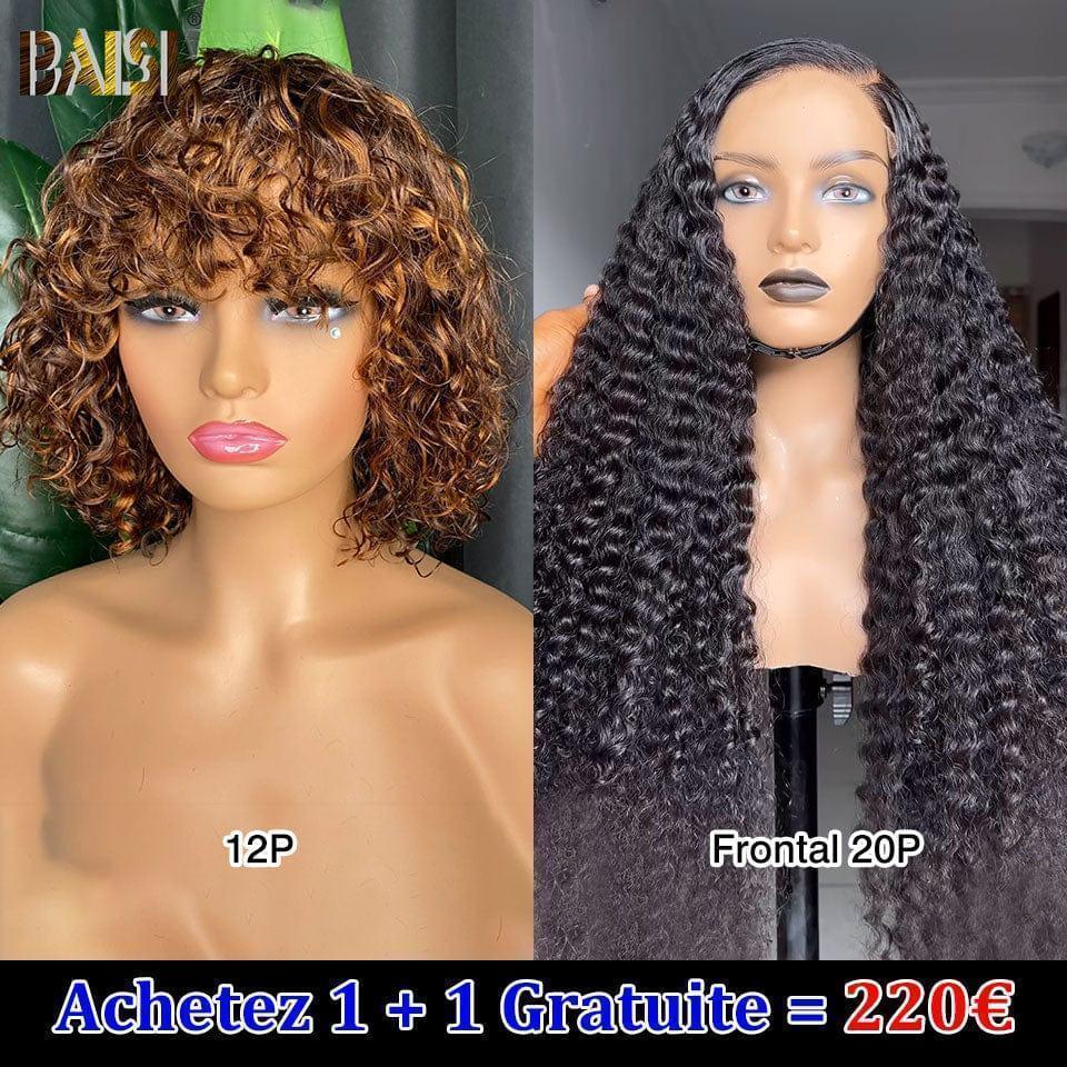 BAISI Achetez 1 + 1 Gratuite = 220€ Perruque 1 Perruque 360 Lace Ajustable 18 pouce 250% densité 169€ en 100% vrais cheveux humains