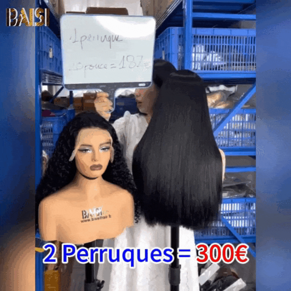 BAISI 2 Perruques de Luxe Frontal 300€ Fabriquées par les cheveux double drawn 250% densité en 100% vrais cheveux humains