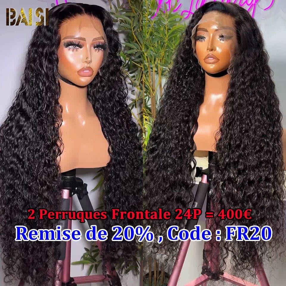 BAISI HAIR FR 13x4 Frontal Perruque Vente En Gros Sans colle 26 pouce +1 fer 169€ ou Réduction Supplémentaire Pour Le Prix D'usine 4 Perruques 24 pouces 780€, Code:FR20
