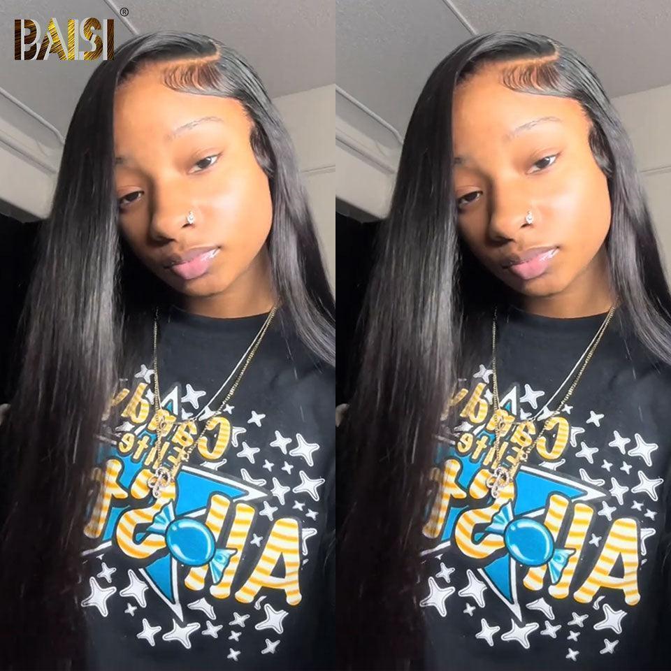 BAISI 13X4 frontal curly wave 18 Pouce 89€ Pré-plucked Pas Besoin de Colle ou Lot de 2 perruques Frontal 13X4 en 100% vrais cheveux humains 469 euro FR38