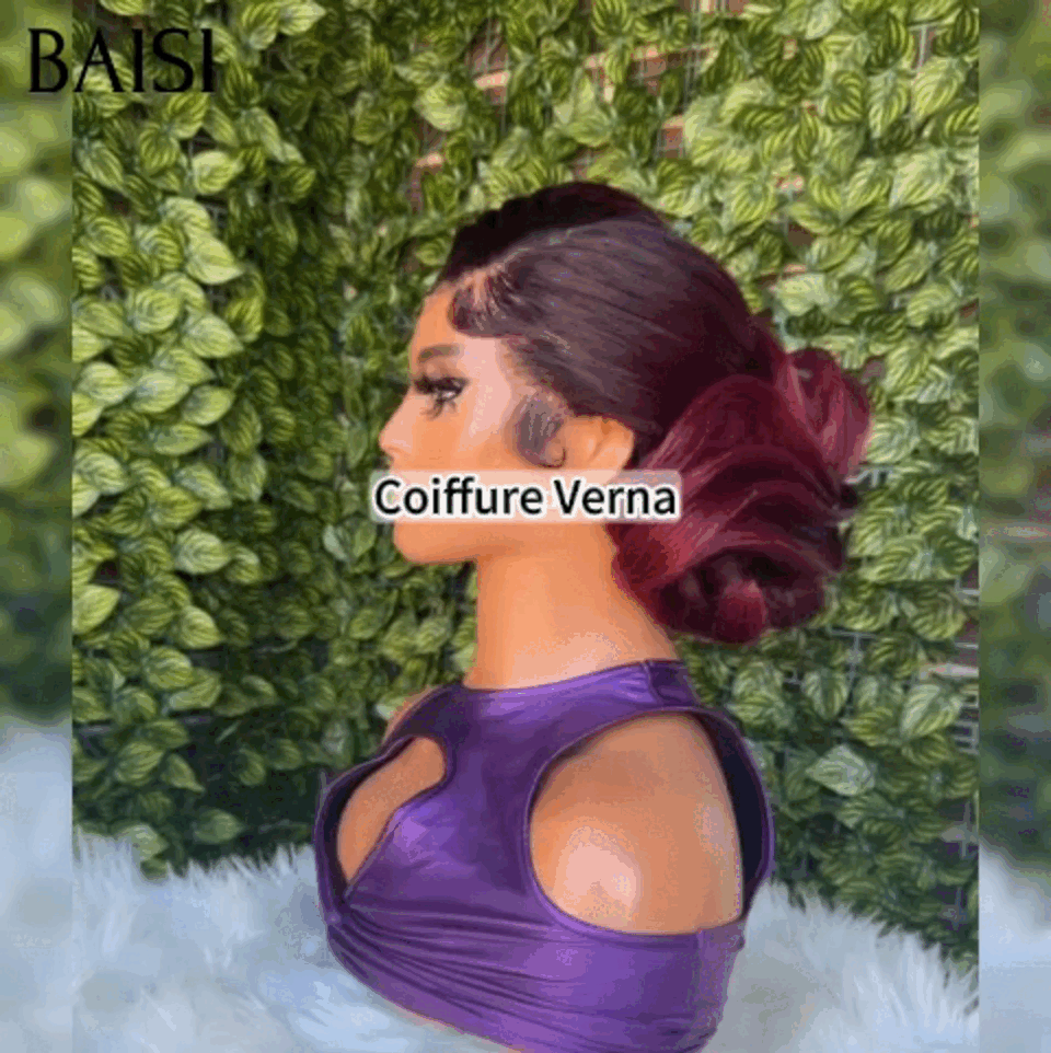 BAISI Coiffure de luxe Verna Perruques Mariage Prête à porter chignon et personalisation comme sur la vidéo 100% identique avec lace frontale pour mariage ou événement spécial en couleur 1B/99J# BS120