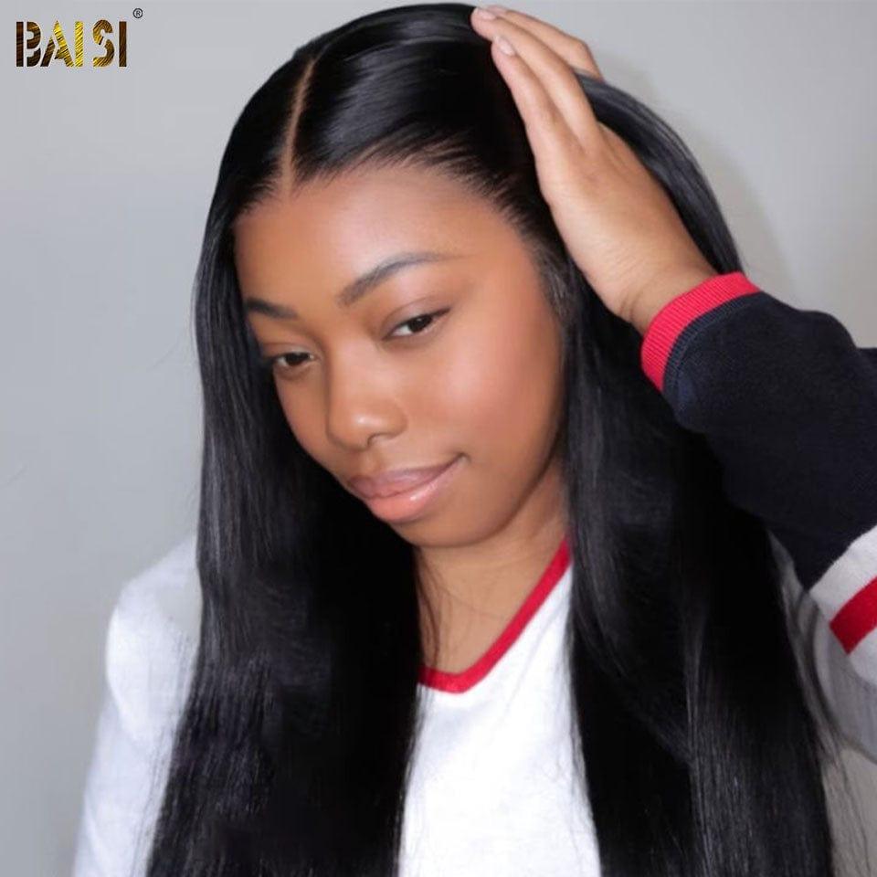 BAISI 13X4 Perruque Lisse Pré-plucked lace invisible frontale pré-épillées résultat impeccable 100% vrais cheveux humains 4C