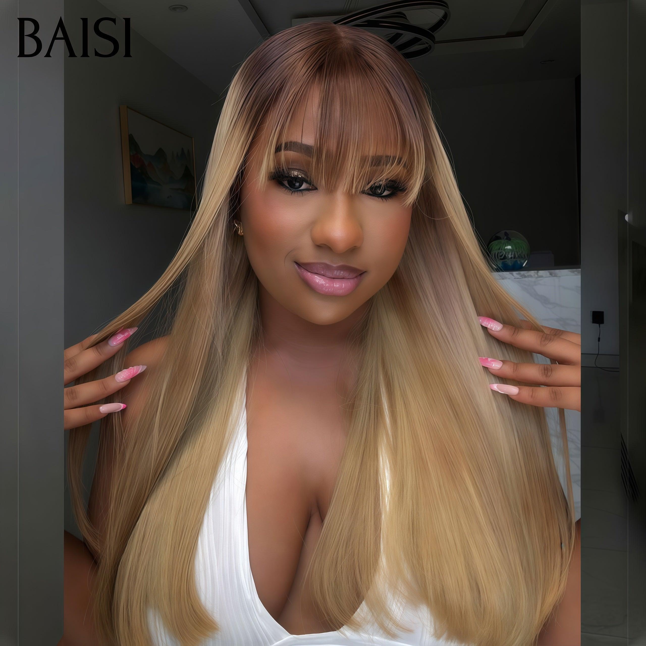 BAISI Pelucas de lujo de densidad 300% SDD BONE Recta 100% cabello vietnamita Peluca de encaje 2X6 16 pulgadas en color 1B # 4 marrón Suave más de 20 años de uso FR20