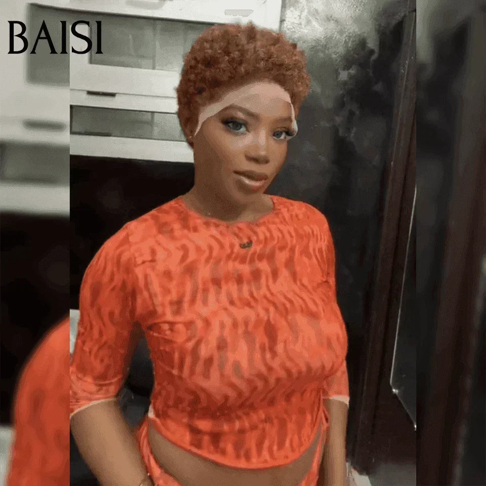 BAISI Kaufen Sie 5 Stück Fabrikpreis Pixie Perücke in schwarzer Farbe 100% Echthaar (kein Code erforderlich)