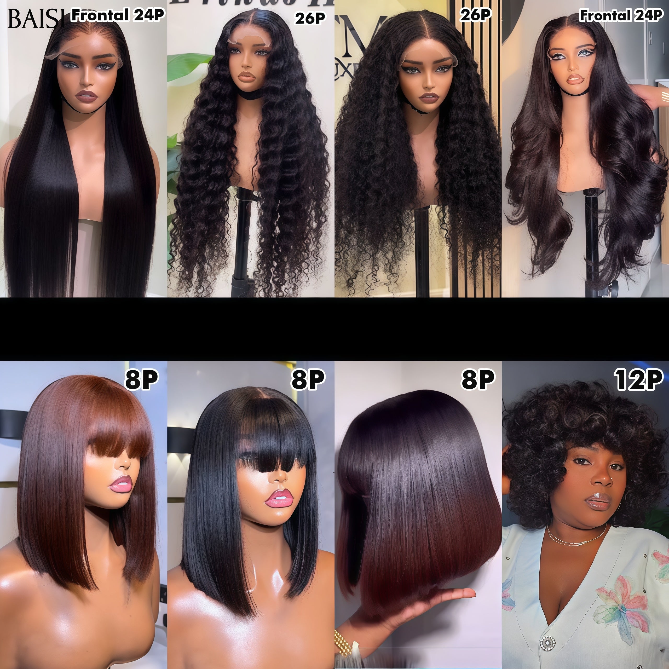 BAISI 8 Perruques en France 799€ Réduction avec code promo en 100% vrais cheveux humains Code: VIP100