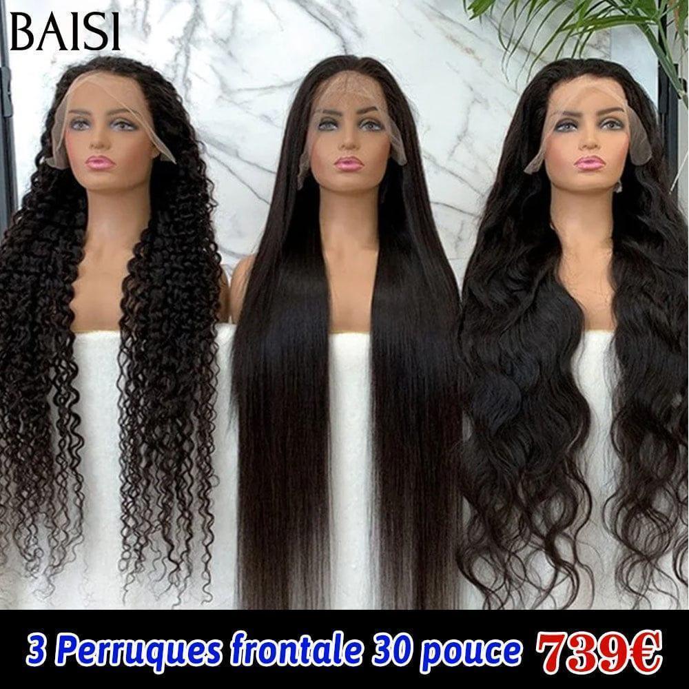 BAISI 13X4 lace frontal Lisse 32 pouces 250€ ou 3 perruques 30P Frontal en 100% cheveux humains à moitié prix 739€ MP50