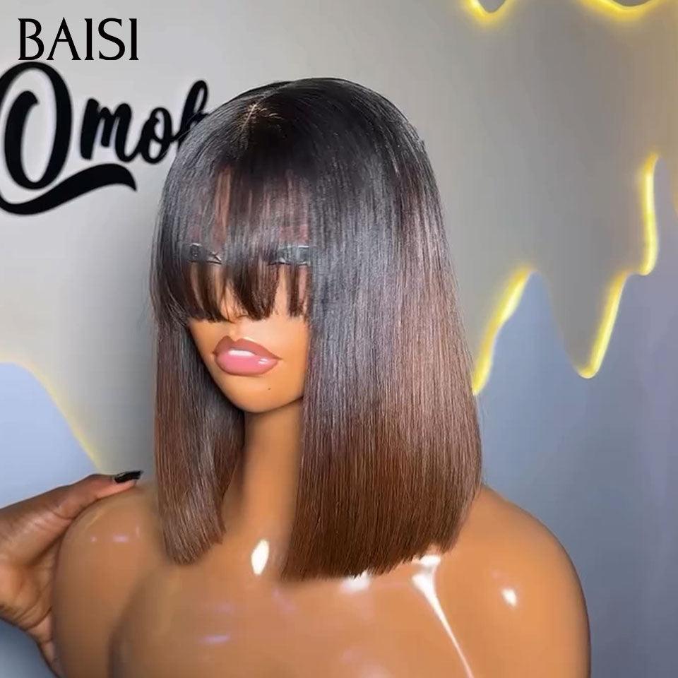 BAISI 3 perruques au choix 199€ 100% vietnam hair ajouter un par un dans le panier prix d'usine fournisseur en France TVA 0€ 48H arrivé 2X6 lace Lisse bob 8 Pouces 9 couleurs différentes (Pas Besoins De Code)