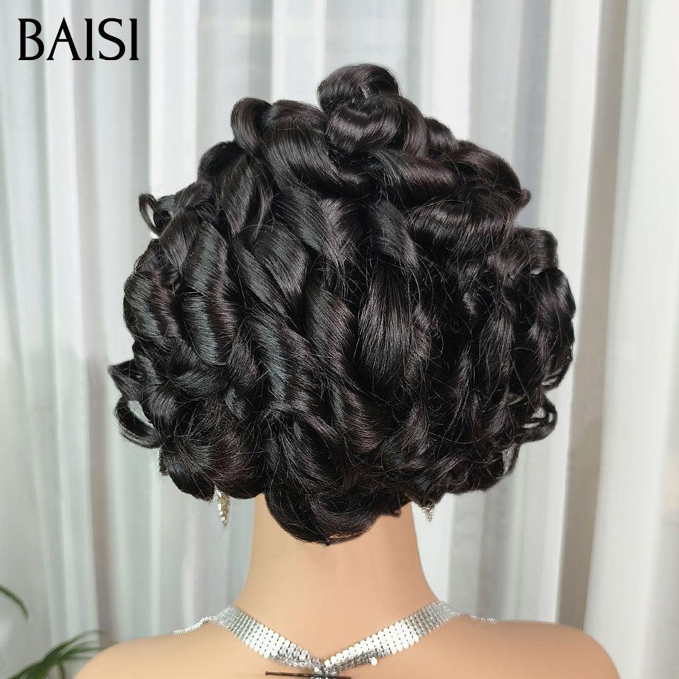 BAISI Coiffure de luxe Vivien Perruques Mariage Prête à porter chignon et personalisation comme sur la vidéo 100% identique avec lace frontale pour mariage ou événement spécial VIP100