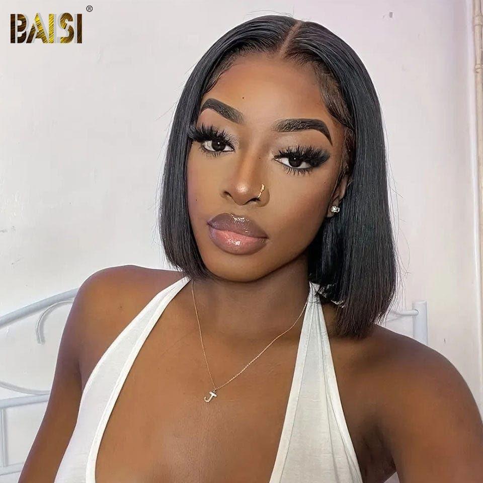 BAISI 13x4 lace frontal Lisse 20 pouce Raw Hair 120€ ou 2 Perruques 314€ Sans Colle Facile à Porter en 100% vrais cheveux humains Lace déjà couper