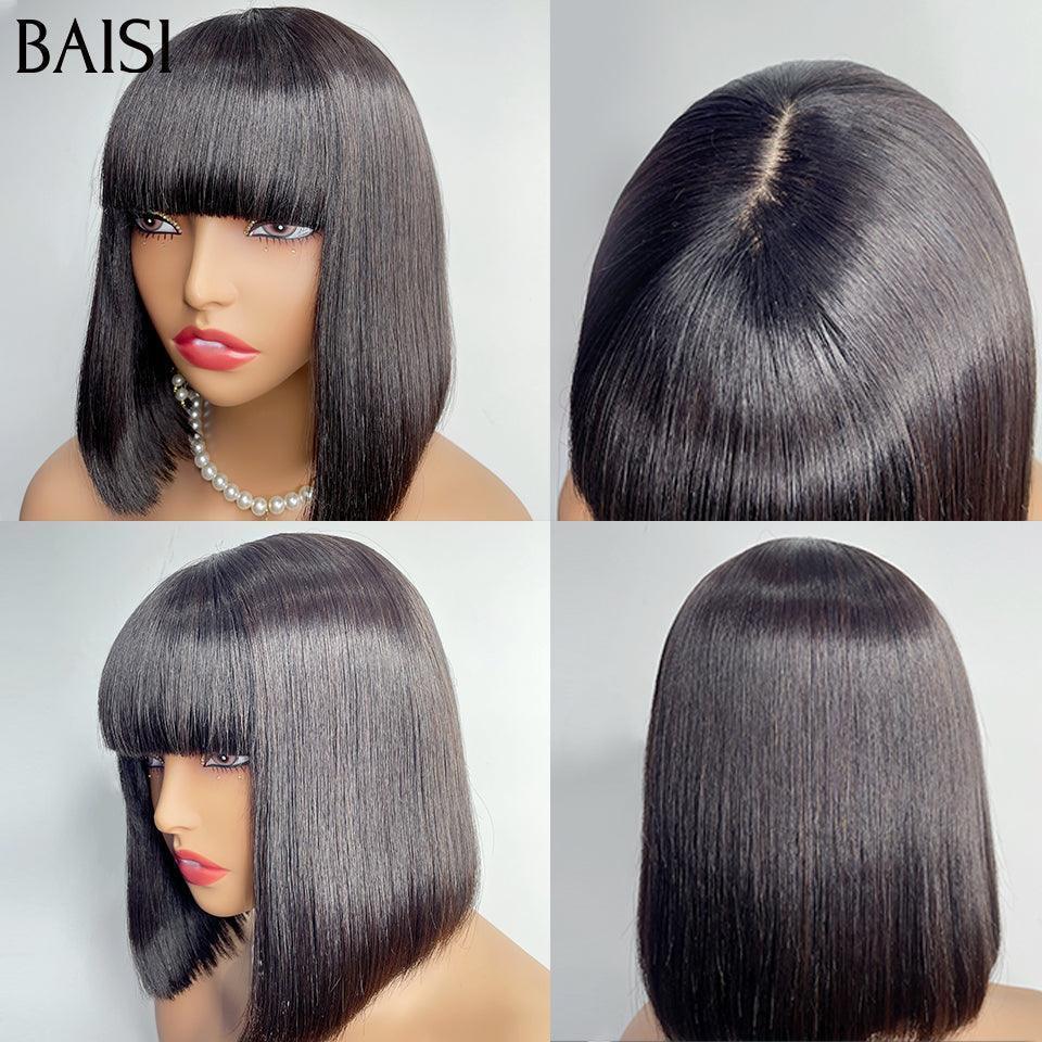 PARRUCCA BOB LISCIA SENZA LACCI TAGLIO CINESE BAISI CON FRANGIA # 1BMIX # 4 Mix 2 parrucche ottenere un prezzo basso (nessun codice necessario)