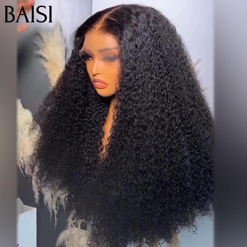 BAISI Noël PROMO Volume de 300% densité moitié prix Lace Frontale Perruque Curly en 100% cheveux humains MP50