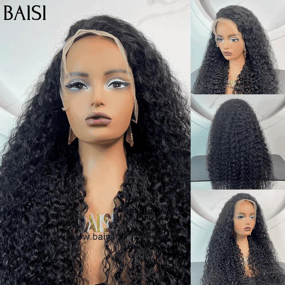 BAISI 13x4 Frontal Perruques de Luxe Curly volume 350% densité 24 pouce 219€ A1 Fabriquées par les cheveux double drawn mèches vièges plus de 20 ans d' utilisations FR38