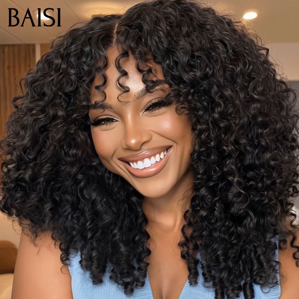 BAISI 1 curly deep frange 169€ ou 6 perruques 469€ à moitié prix en France 6 styles de perruques différents en 100% cheveux humains