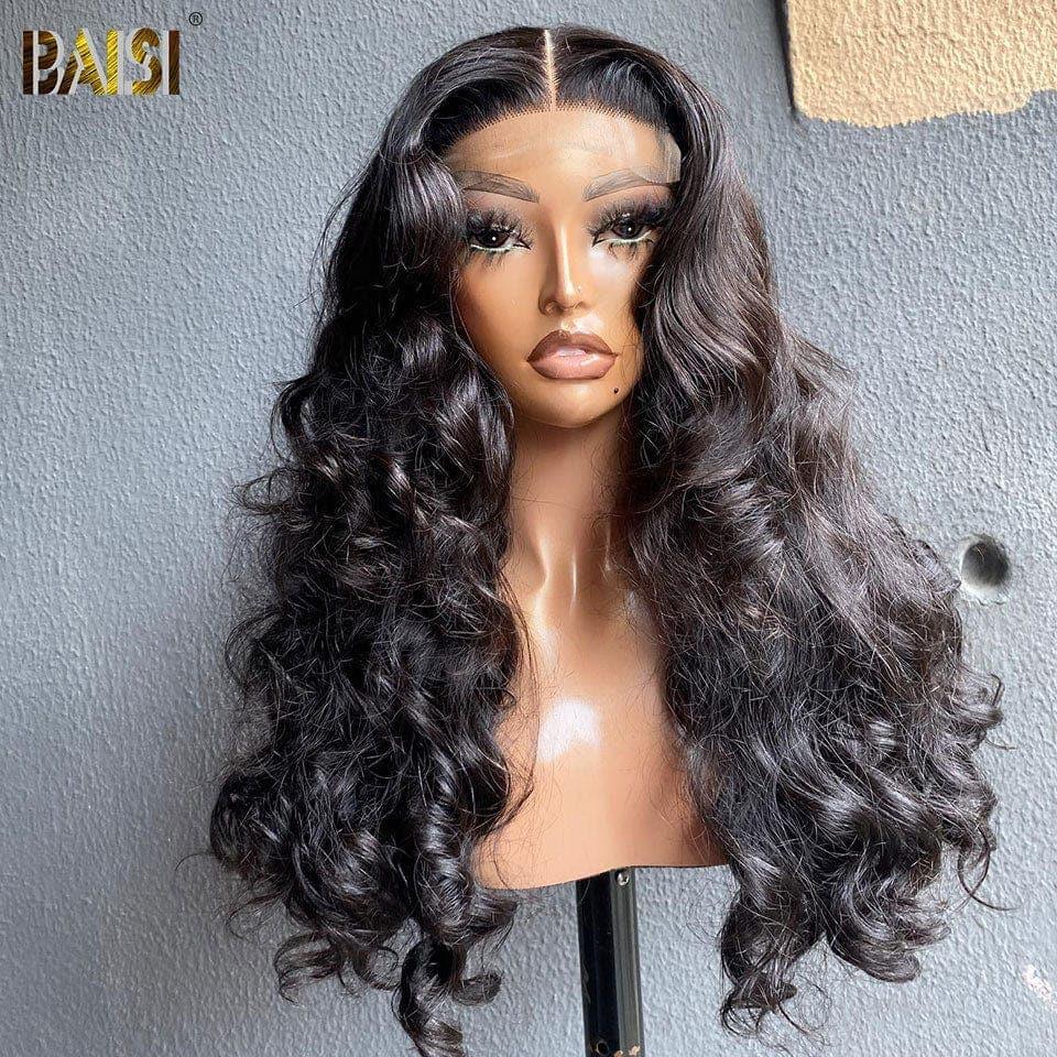 BAISI Lot De 6 Perruques Longue Abordable 645 Euro ou 2 perruques 2X6 laces Lisse 20 Pouces et avec frange 18 pouces de luxe En 100% Cheveux Humains MP50